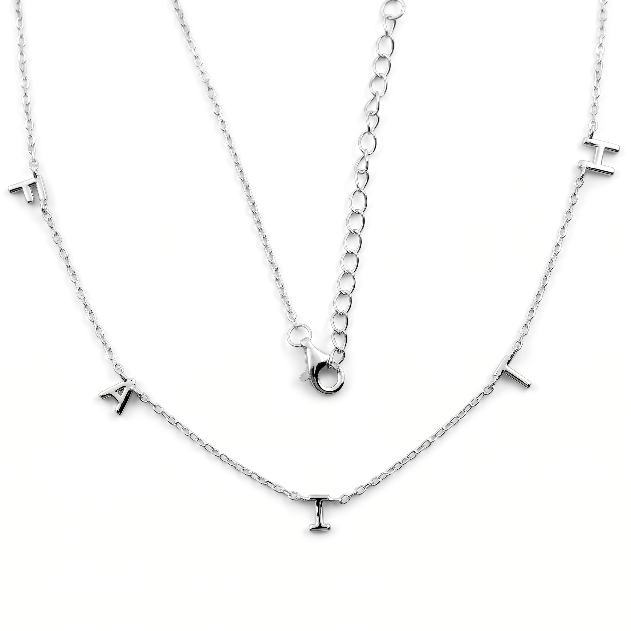 Versatile 925 Sterling Silver Letter 'FAITH' Necklace